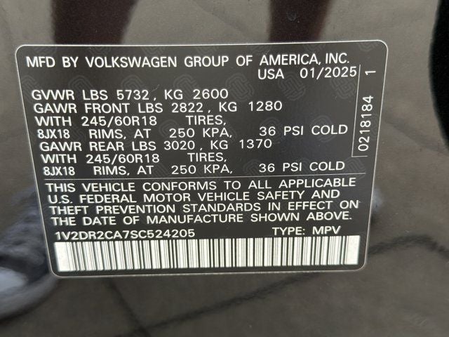 2025 Volkswagen Atlas 2.0T SE