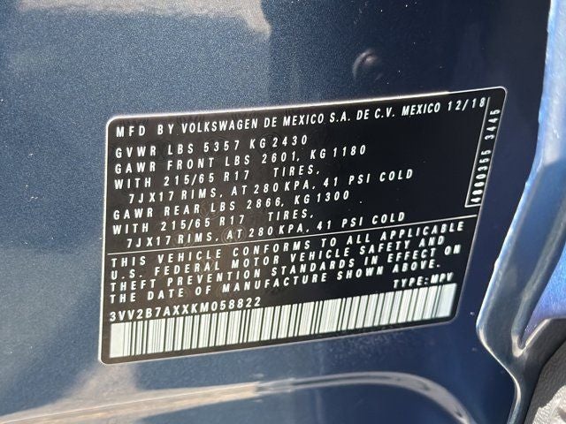 2019 Volkswagen Tiguan 2.0T SE 4Motion