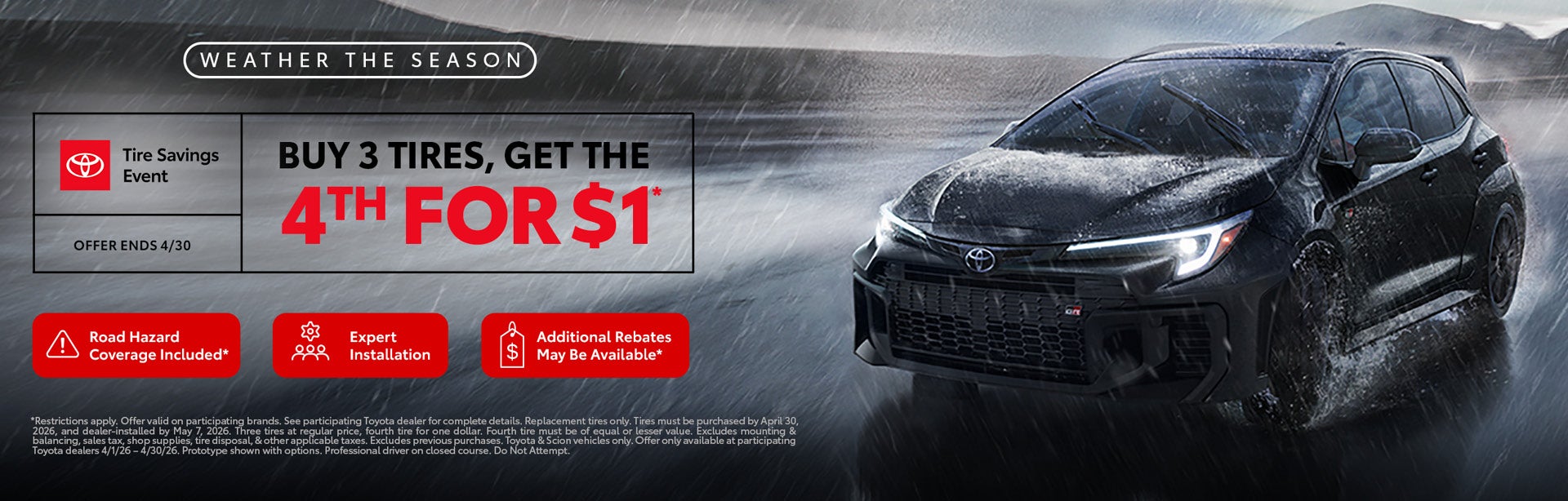 Buy 3 Tires, Get the 4th for $1